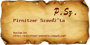 Pirnitzer Szavéta névjegykártya